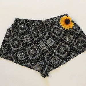 Black and White Tribal Shorts